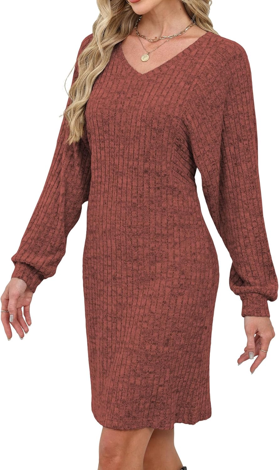 Grace's Secret Womens Ribbed Knit Sweater Dress Long Sleeve Casual Fall Winter Dresses 2025 - Image 4