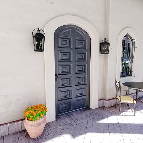 Miniatura 8 de VAXCEL Lexington - Linterna de pared negra para exteriores, 1 luz del atardecer al amanecer, cristal transparente