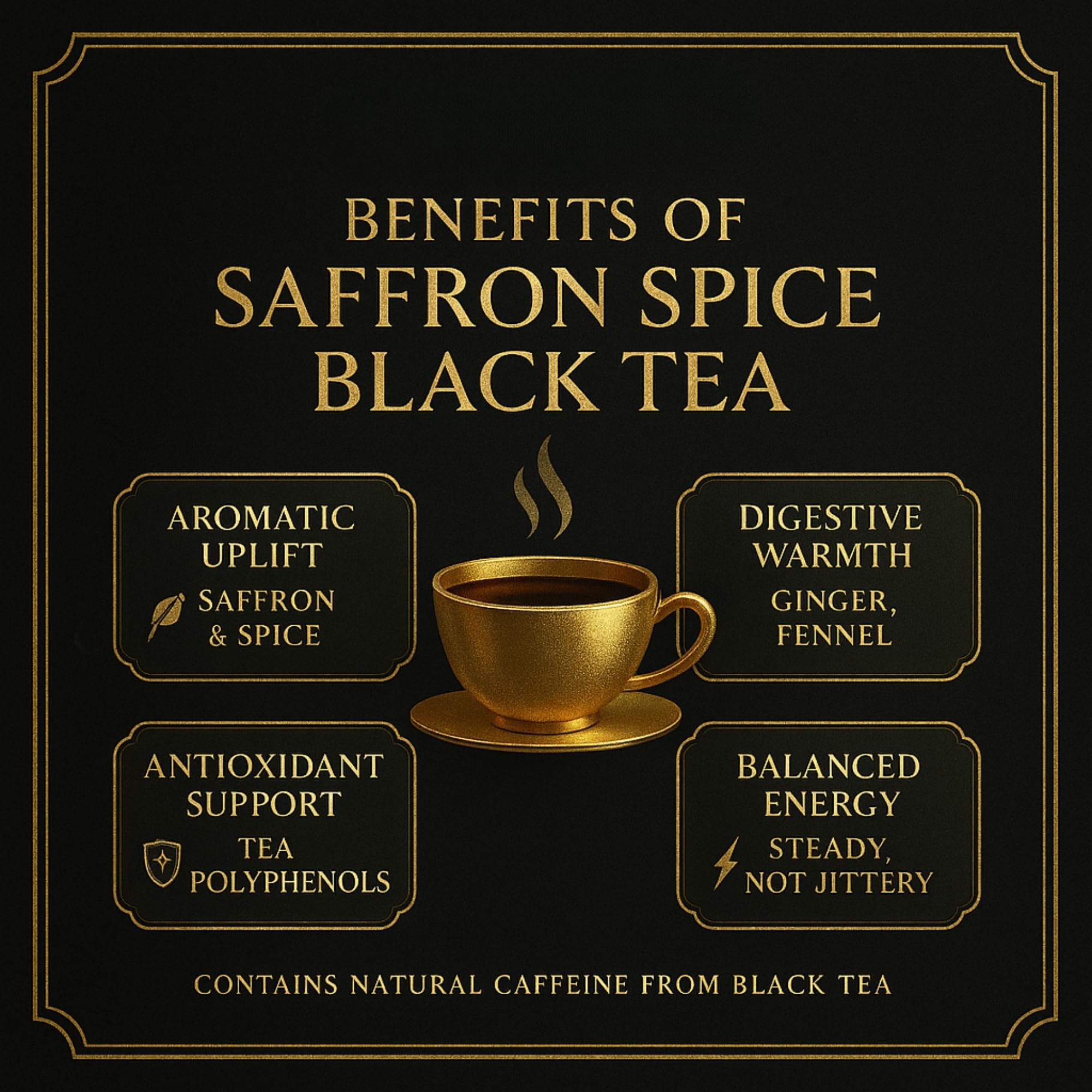 Brewora Saffron Spice Black Tea Loose Leaf | Exotic Blend with Real Saffron | Bold Spices & Premium Black Tea | Rich Aromatic Brew for Any Time of Day | Resealable Pouch (200 gm) 1