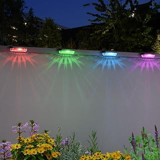 Mancra Solar Step Lights Outdoor, Solar Outdoor Lights Waterproof Deck Lights for Fence Stairs Post Railing Yard and Garden (Color Changing, 24 Pack)