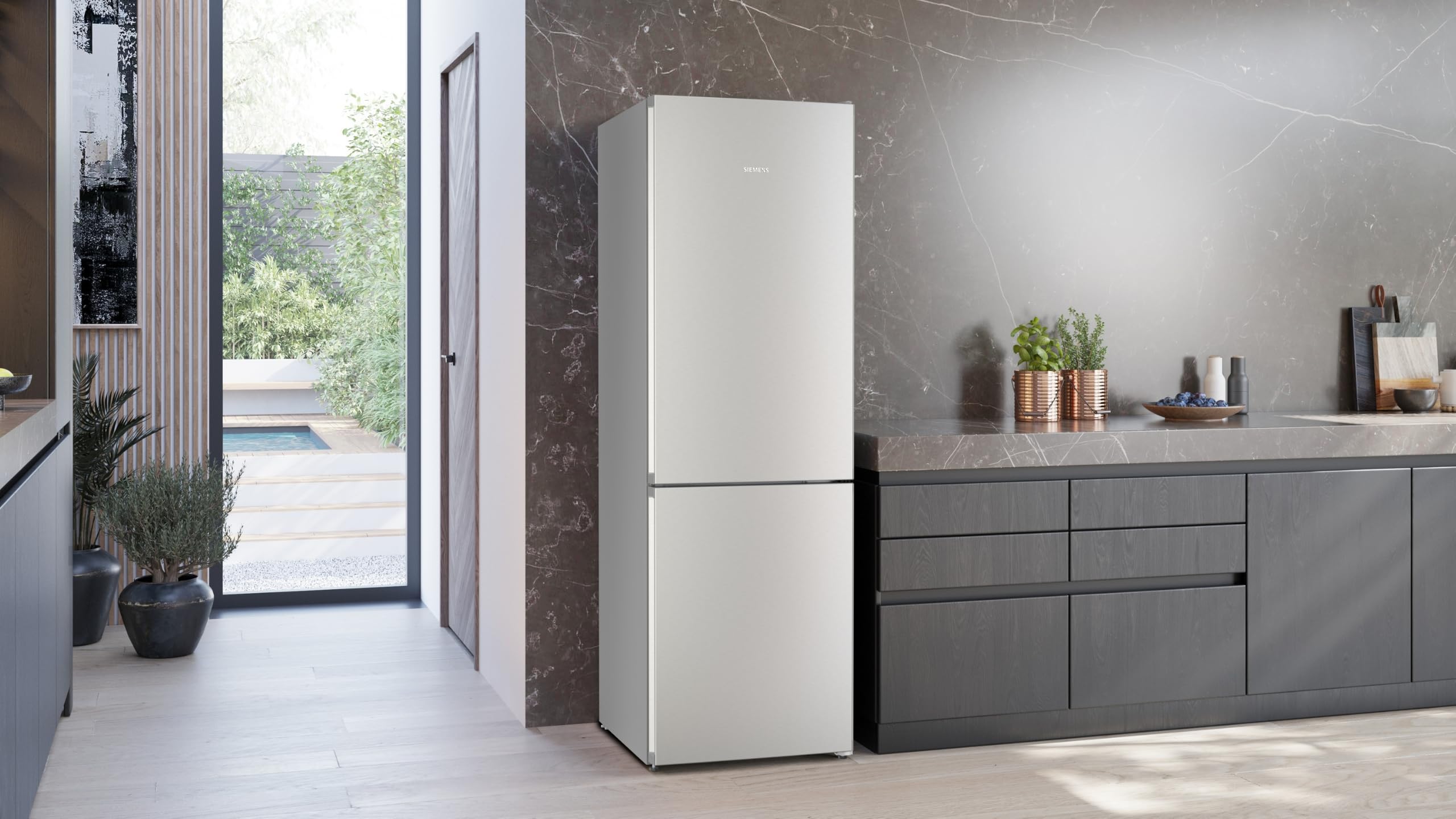 Siemens iQ300 KG36NVIAG - Frigorifero con congelatore inferiore, 186 x 60 cm, in acciaio inox