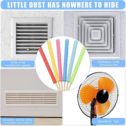 Vista 4 de Honeydak 12 piezas de microfibra con detalles de plumero, mini plumero, herramienta de limpieza de grietas, limpiador de ventilación de aire