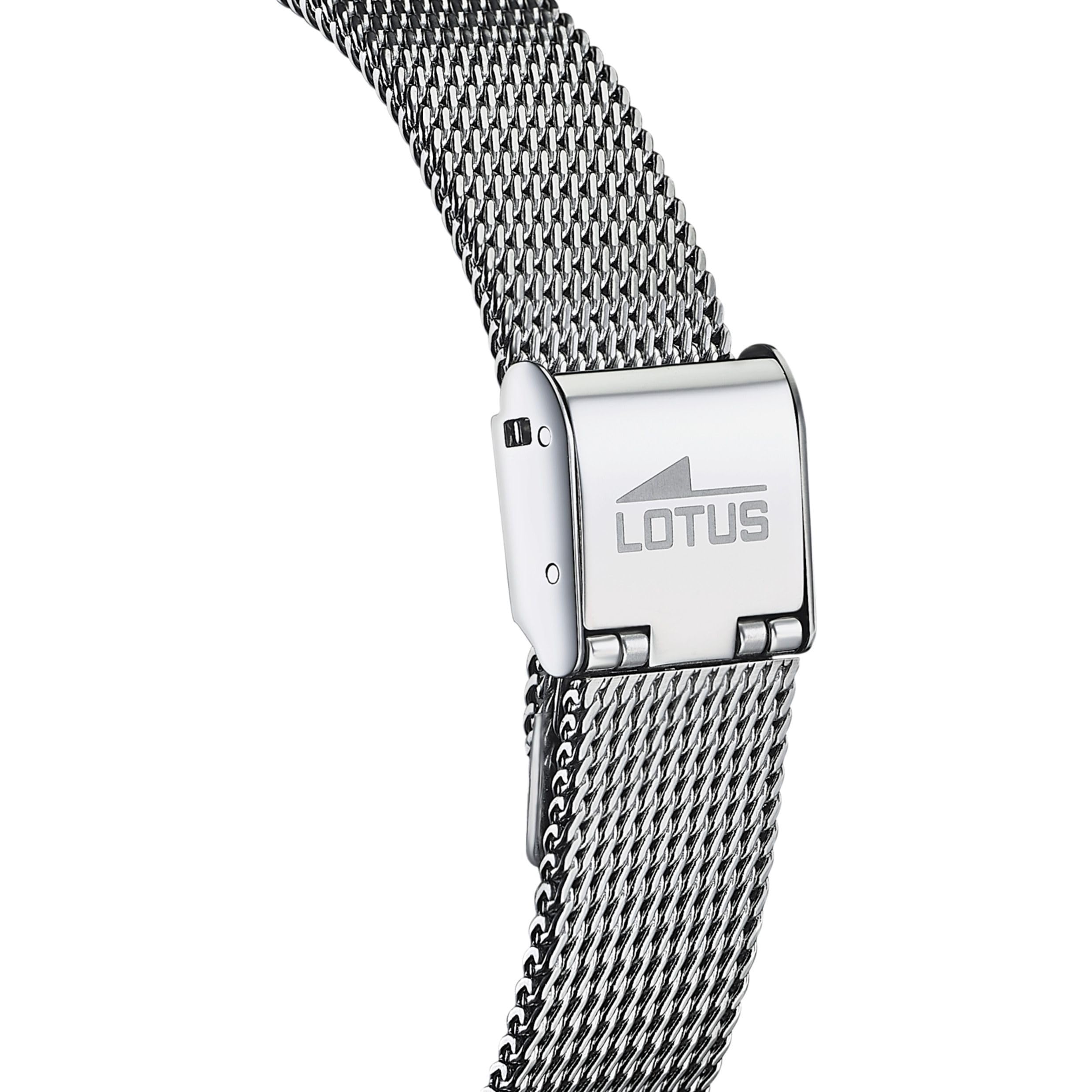 LOTUS Reloj Mujer Analógico de Acero Inoxidable 316l Plateado - Movimiento de Cuarzo - Cristal Mineral de Alta Resistencia - Resistente al Agua 5 ATM 18737 - Minimalist for Her