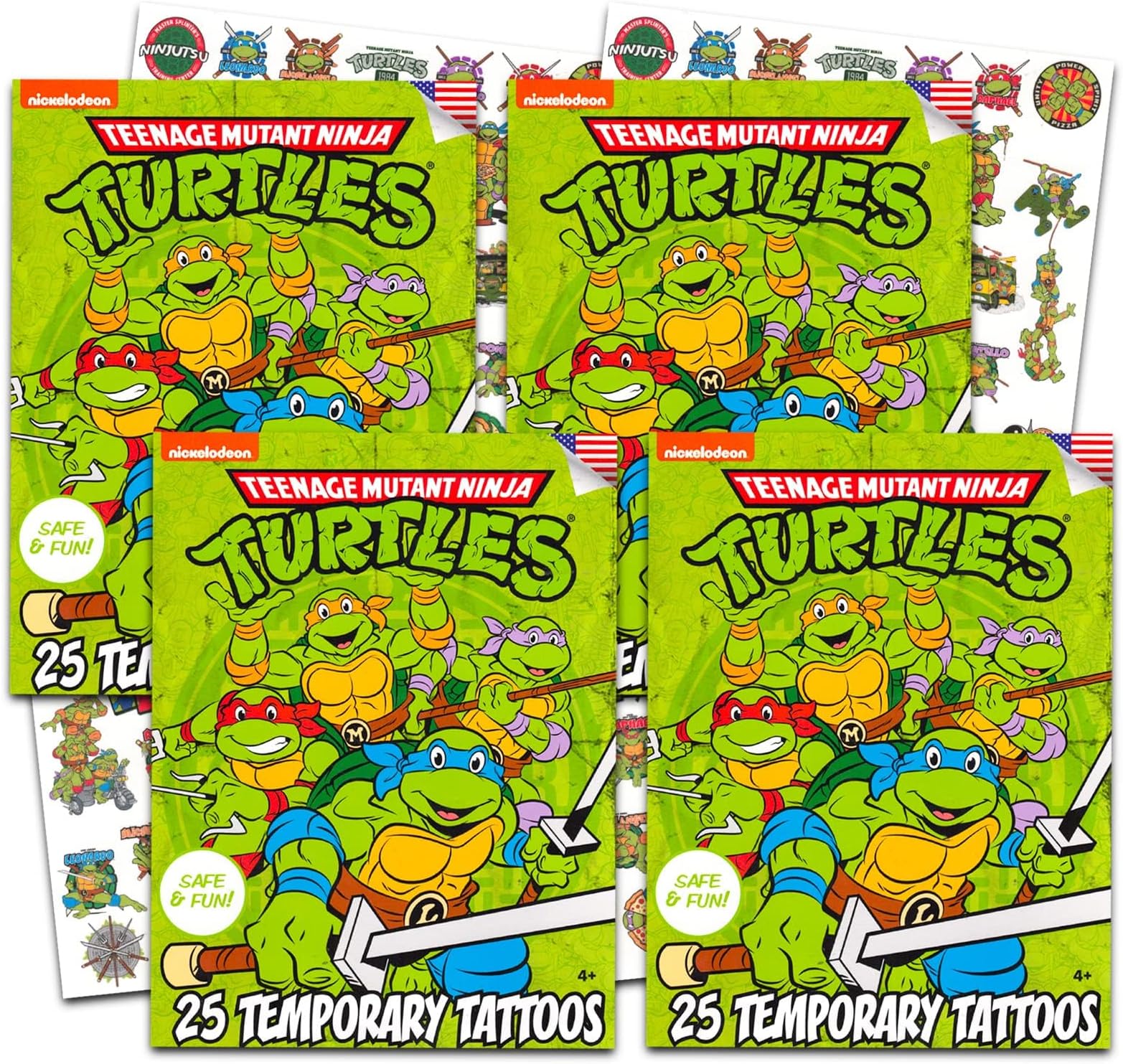 Amazon.com : Teenage Mutant Ninja Turtles Temporary Tattoos for Kids ...