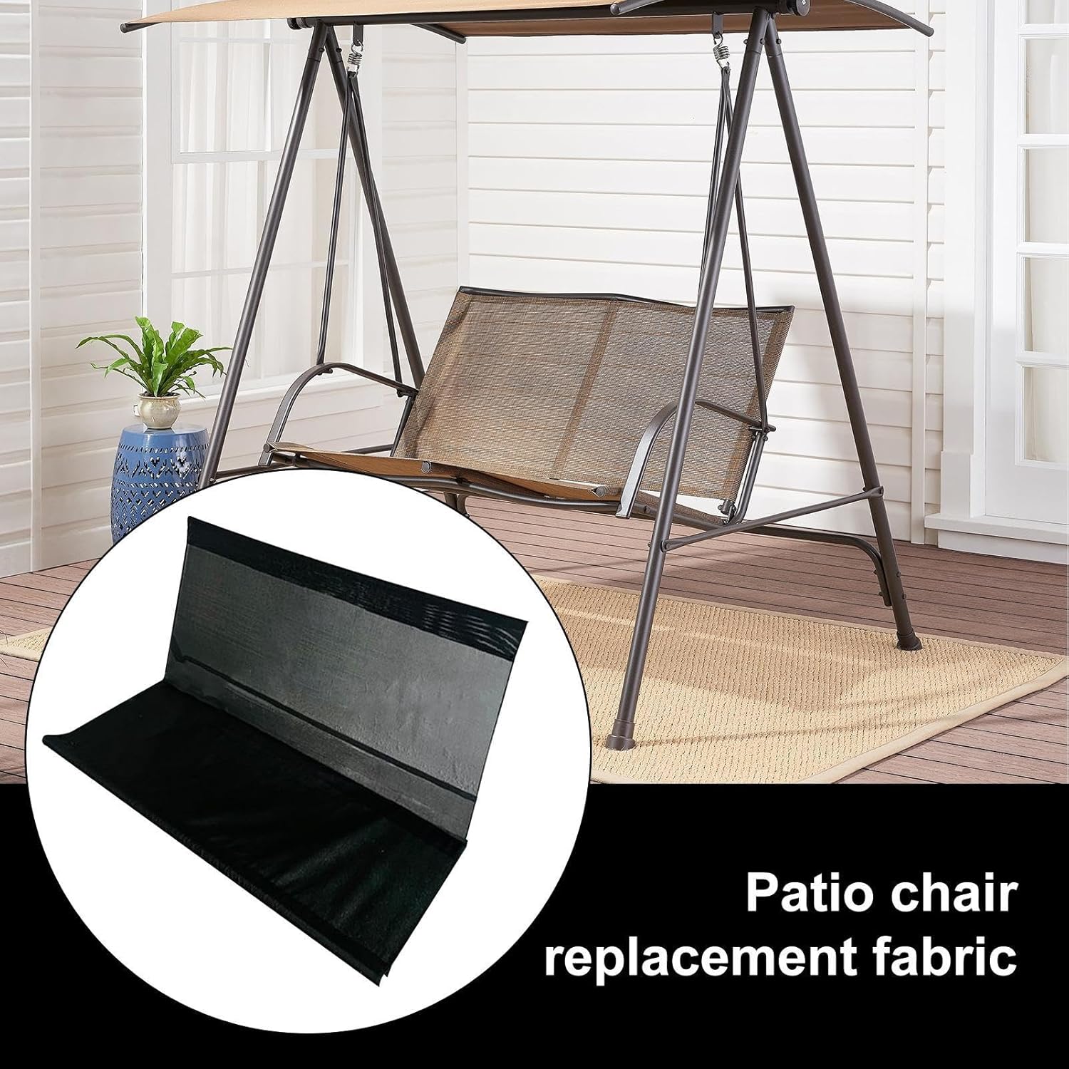 Swing Seat Cover - Waterproof Outdoor Patio Swing Replacement for Yard, Garden Chair with Breathable Dustproof Function, Protective Bench Covers for Porch, Oxford Fabric, Black Color