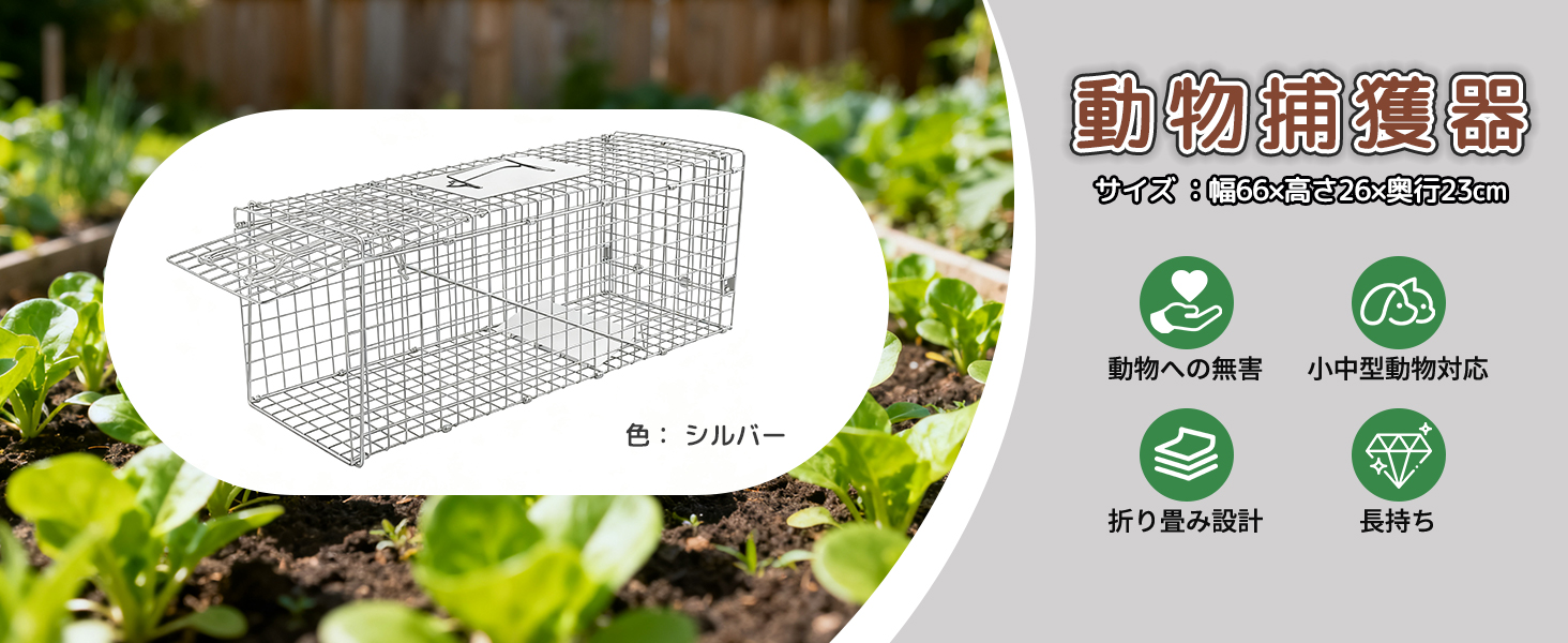 Amazon | さえだ 捕獲器 猫 動物用 保護器 踏み板式 猫捕獲器 66×26