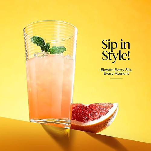 Vista 23 de Glaver's Vasos de jugo de 7 oz. Juego de 10 vasos de vidrio – Vasos de agua para bebidas para el hogar y bar, agua, cócteles, té helado. Apto