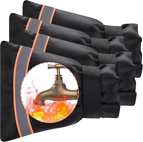 Funda gruesa para grifo para exteriores, para protección contra la congelación en invierno, 5.9 pulgadas de ancho x 7.1 pulgadas de alto, tira