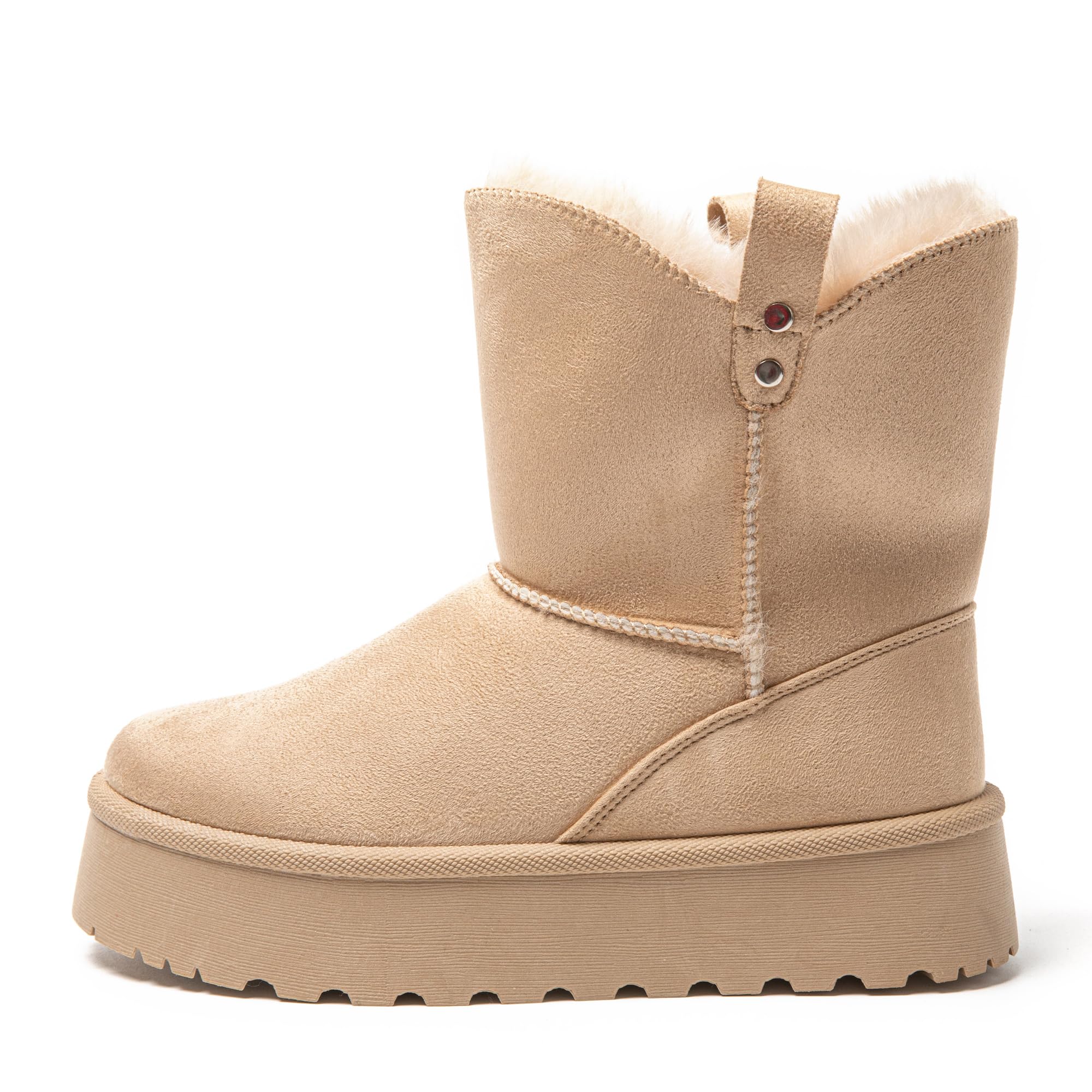 JOMIX Bottes de Neige Femme Bottines Fourrées Hiver Chaussure Classique Comfortable Chaude Douce
