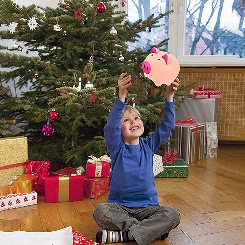 Miniatura 9 de Laebuild Alcancía para niños, alcancía de plástico azul para niñas, con forma de cerdo, hucha irrompible para niños pequeños, bancos para niños para