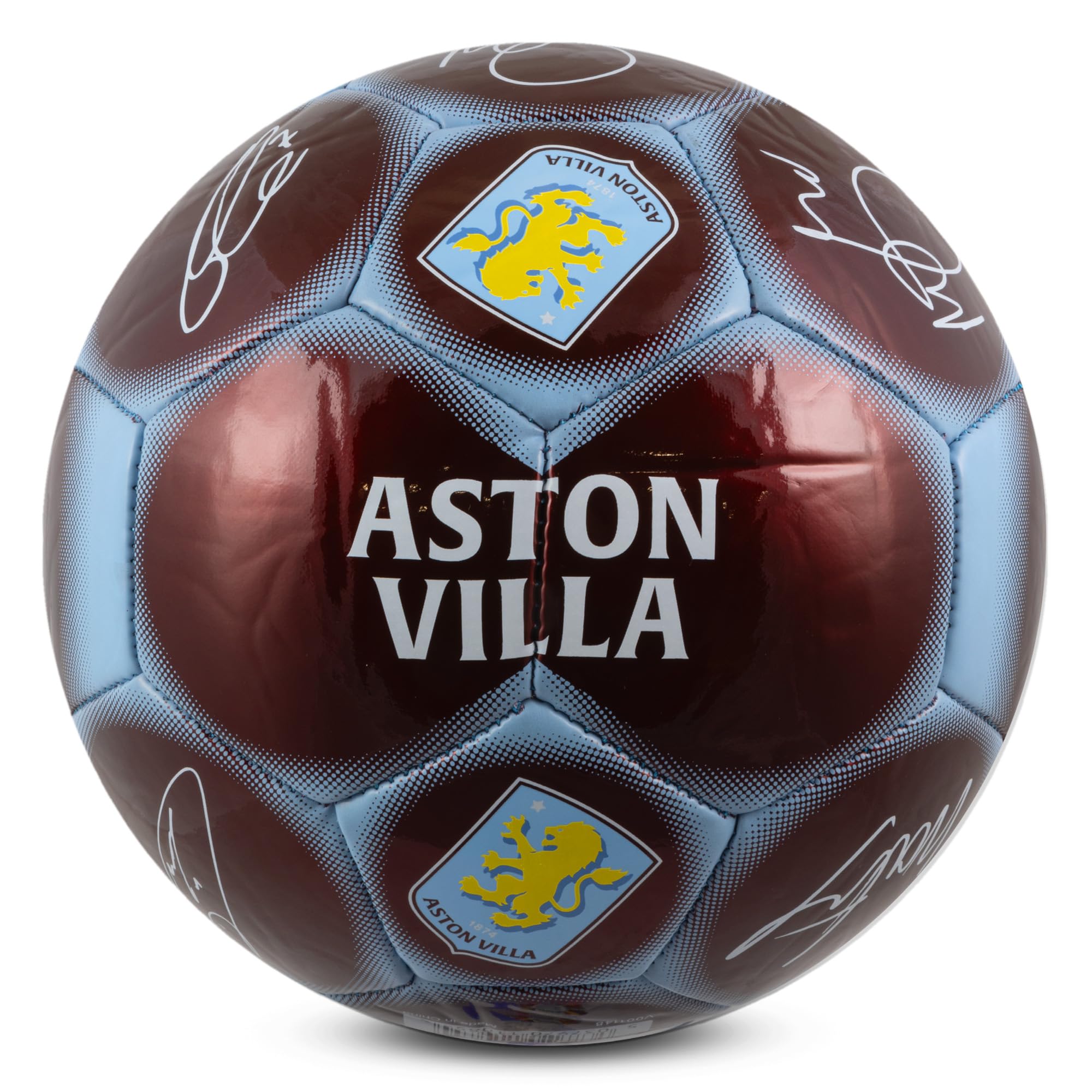 Hy-Pro Pallone da calcio con licenza ufficiale Aston Villa F.C., taglia 5, AVFC, allenamento, partita, merchandising, da collezione per bambini e adulti