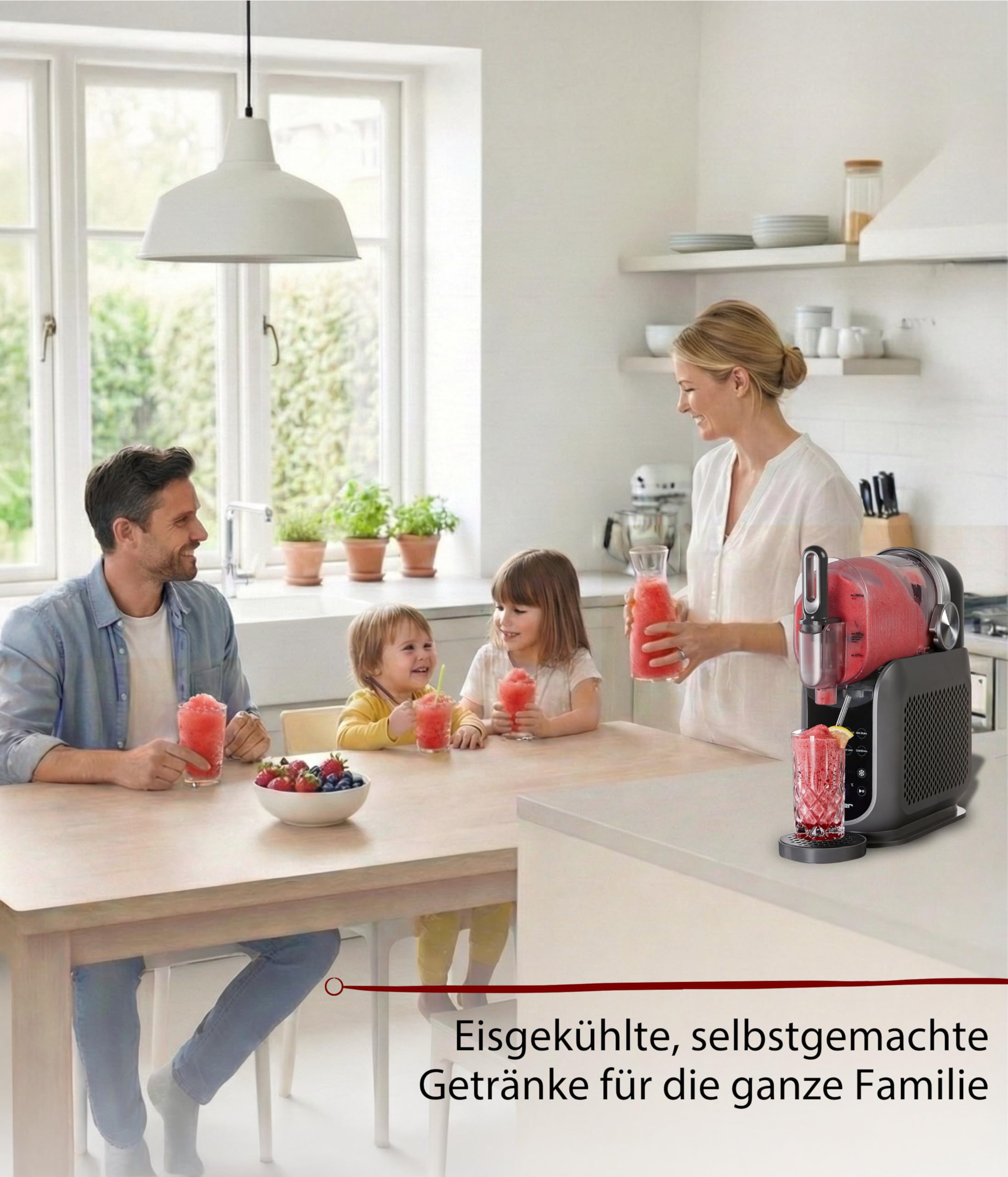 Cloer 9960 Macchina per granite fino a 2,5 litri, 6 programmi, Slush Ice, frozen cocktail, milkshake, frappé succhi, ghiacciati bevande fredde, regolazione individuale, facile pulizia, timer 12h