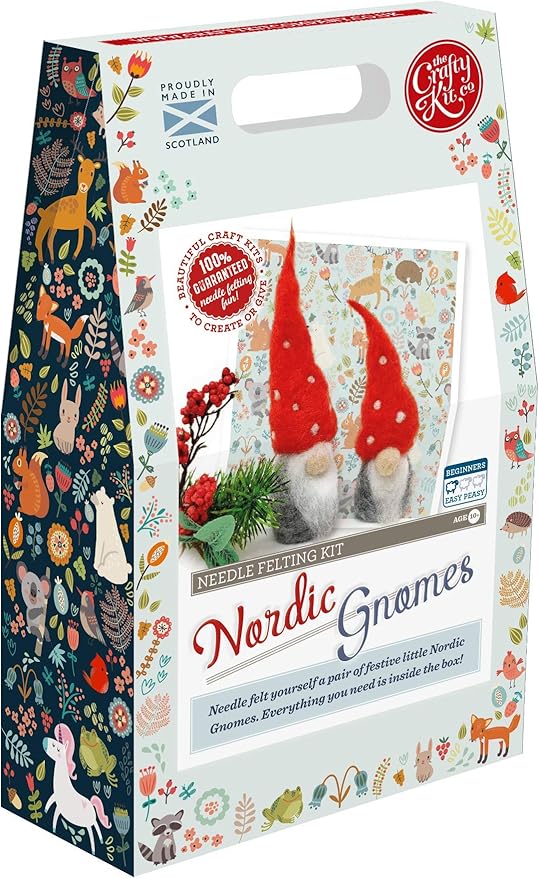 The Crafty Kit Company Nordic Gnomes DIY Needle Felting Craft Kit for
