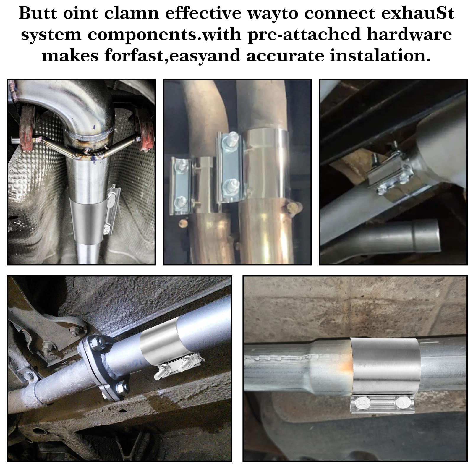 Butt Joint Band 1 Pair X 2pcs, 2 In Exhaust Band Clamp Catback Muffler - Foto 5