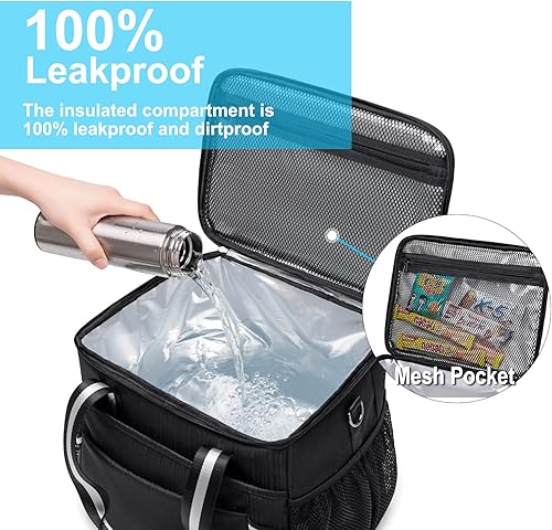 Miniatura 8 de Weitars Lonchera para hombre de trabajo, bolsa de almuerzo para hombre resistente, con aislamiento a prueba de fugas, bolsa de refrigeración suave