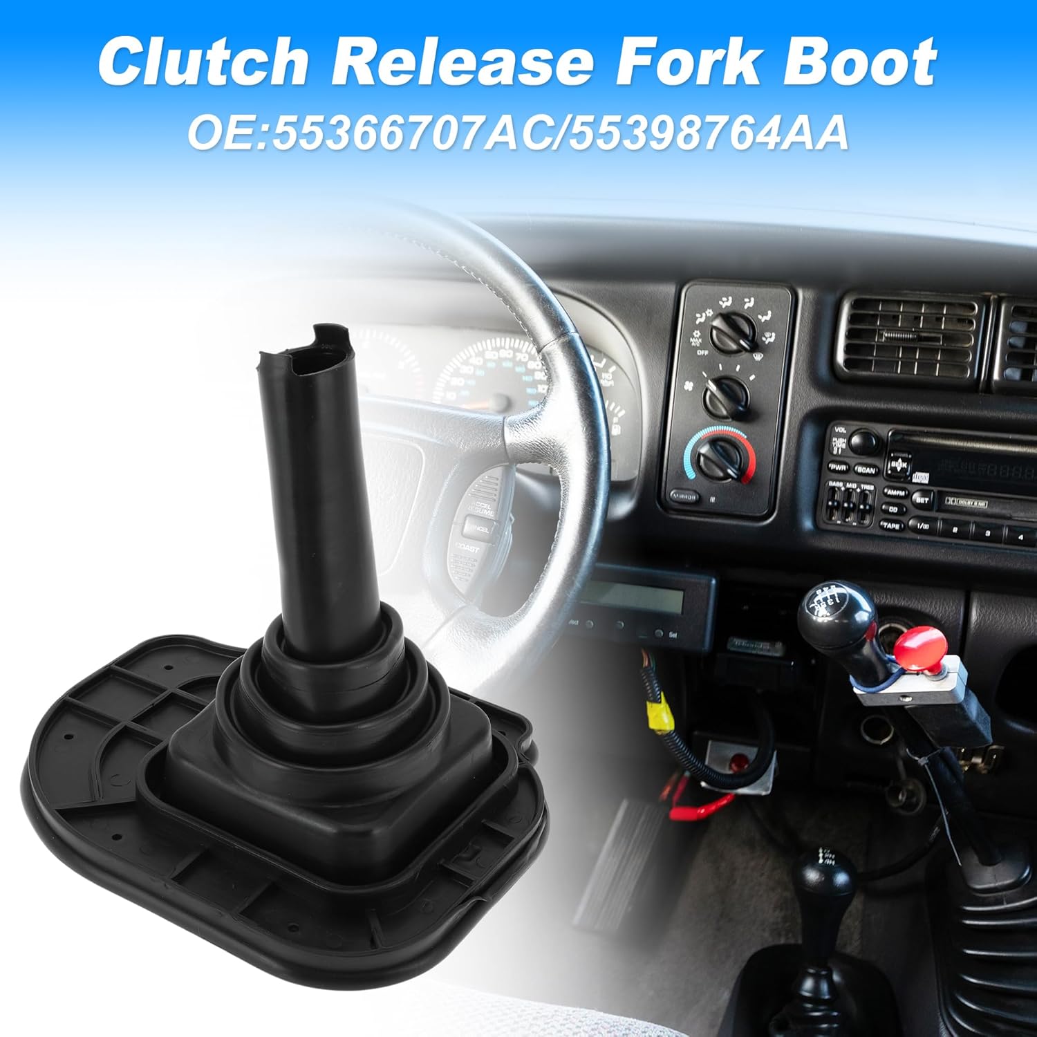 Manual Transmission Gear Shifter Lever Lower Boot Clutch Fork Boot for Dodge for Ram 1500 2006-2012 No.55366707AC Gear Shift Boot for Dodge for Ram 2500 2005-2018