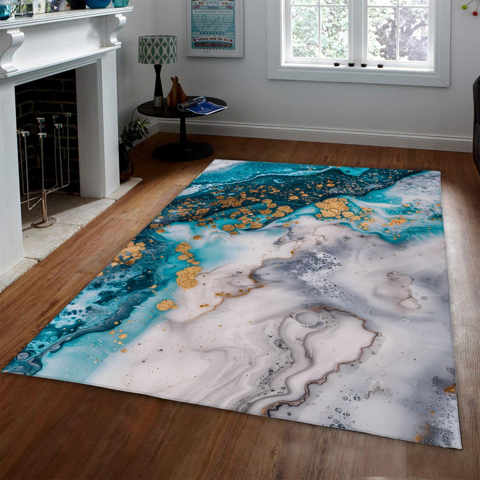 Tapis pour chambre à coucher et salon texture marbre chic