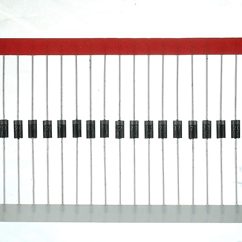 BOJACK RL207 Diodo rectificador 2 A 1000 V DO-15 Axial 207 2 amperios 1000 voltios Diodos de silicio electrónico (paquete de 125 piezas)