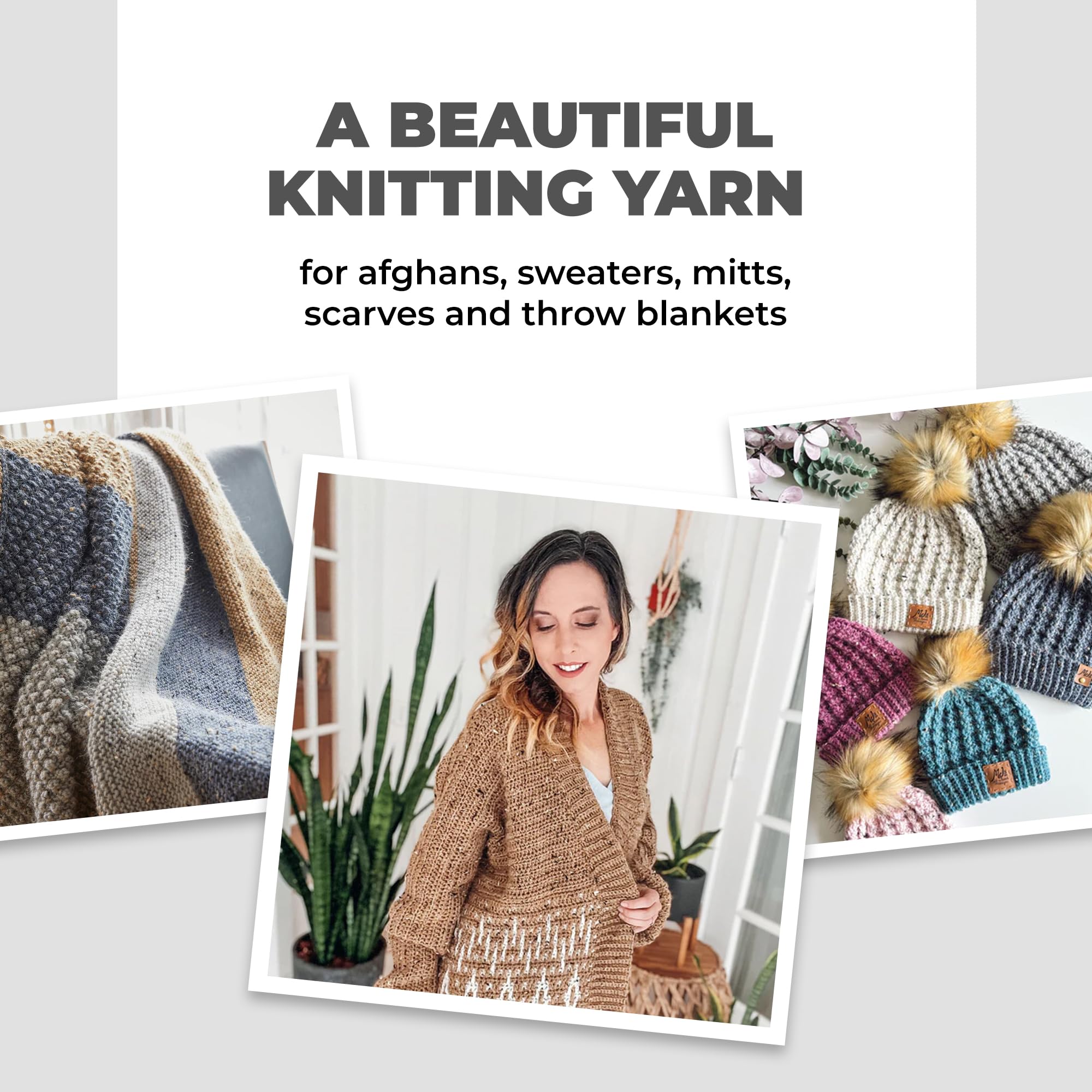 Amazon.com: Mary Maxim Alpaca Yarn, Soft, Warm Tweed Yarn for