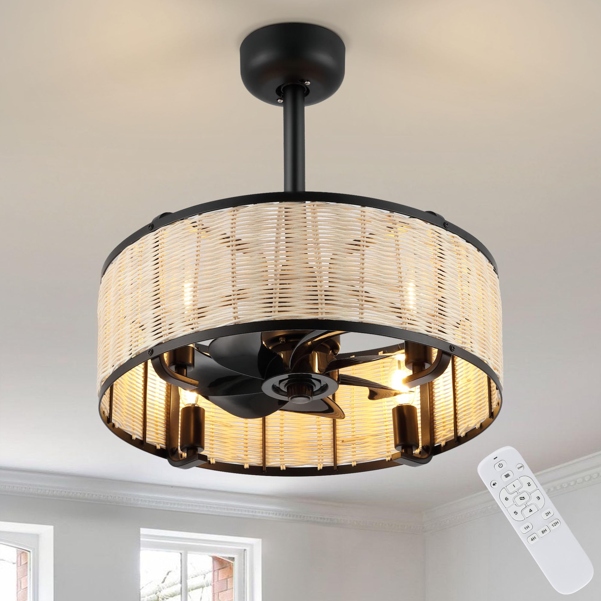 Photo 1 of *STOCK PHOTO FOR REFERENCE* 18.5" Caged Ceiling Fan with Lights and Remote Control