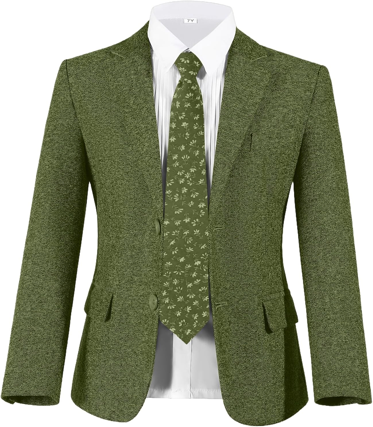 Retro Boy Tweed Blazer British Jacket Casual Herringbone Sport Coat