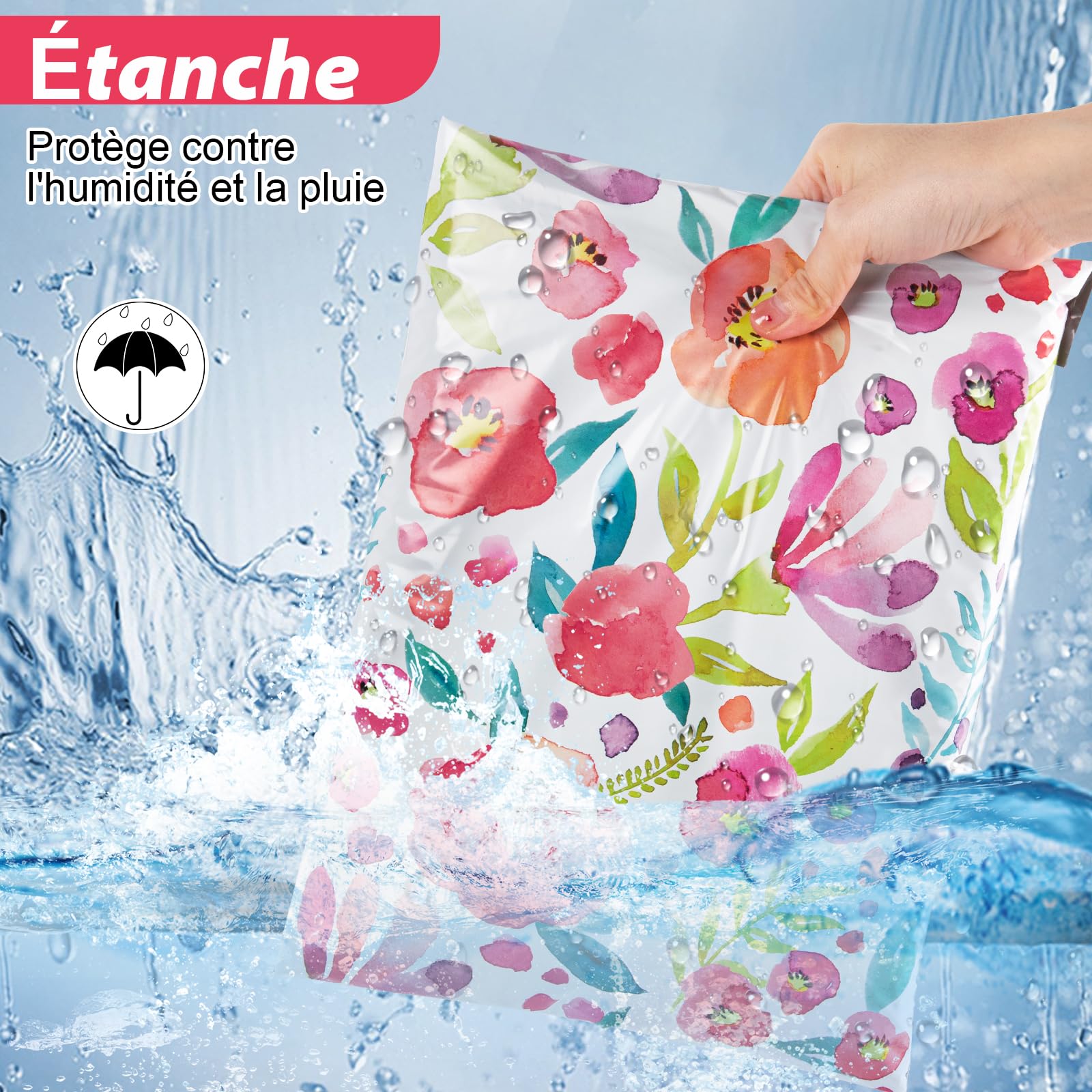 50Pcs Pochette Envoie Colis Vinted, Emballage Colis Vinted avec Ruban Auto-scellant, Enveloppe Plastique Expedition pour Les Petites Entreprises et Les Magasins de Détail (40x50cm)