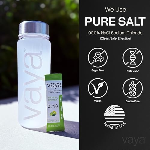 Miniatura 3 de Vaya Polvo de electrolitos de hidratación premium sin azúcar, paquete variado, 24 paquetes de barritas, carbohidratos de 0.04 oz, electrolitos de