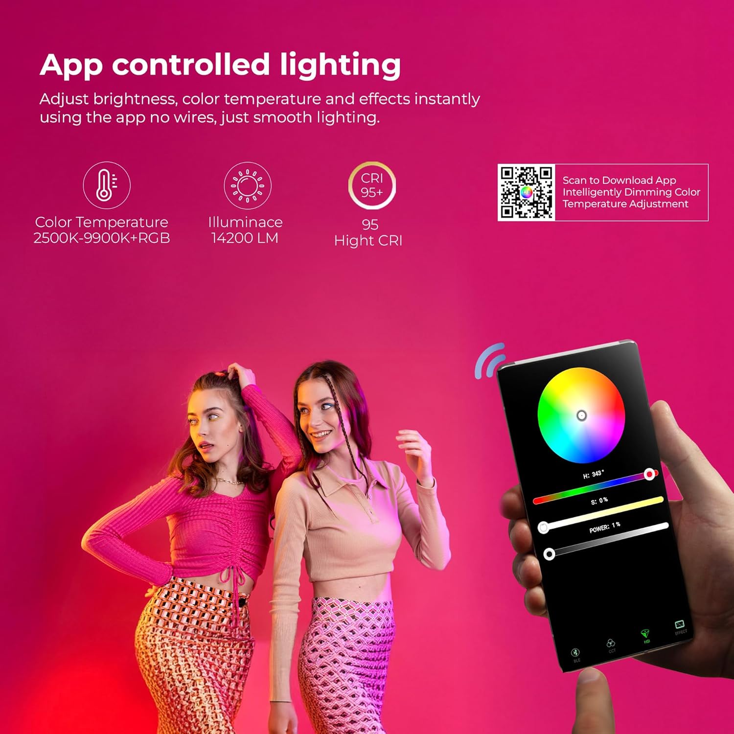 Digitek DSL 555 RGB App Control Interface and QR Code for Download