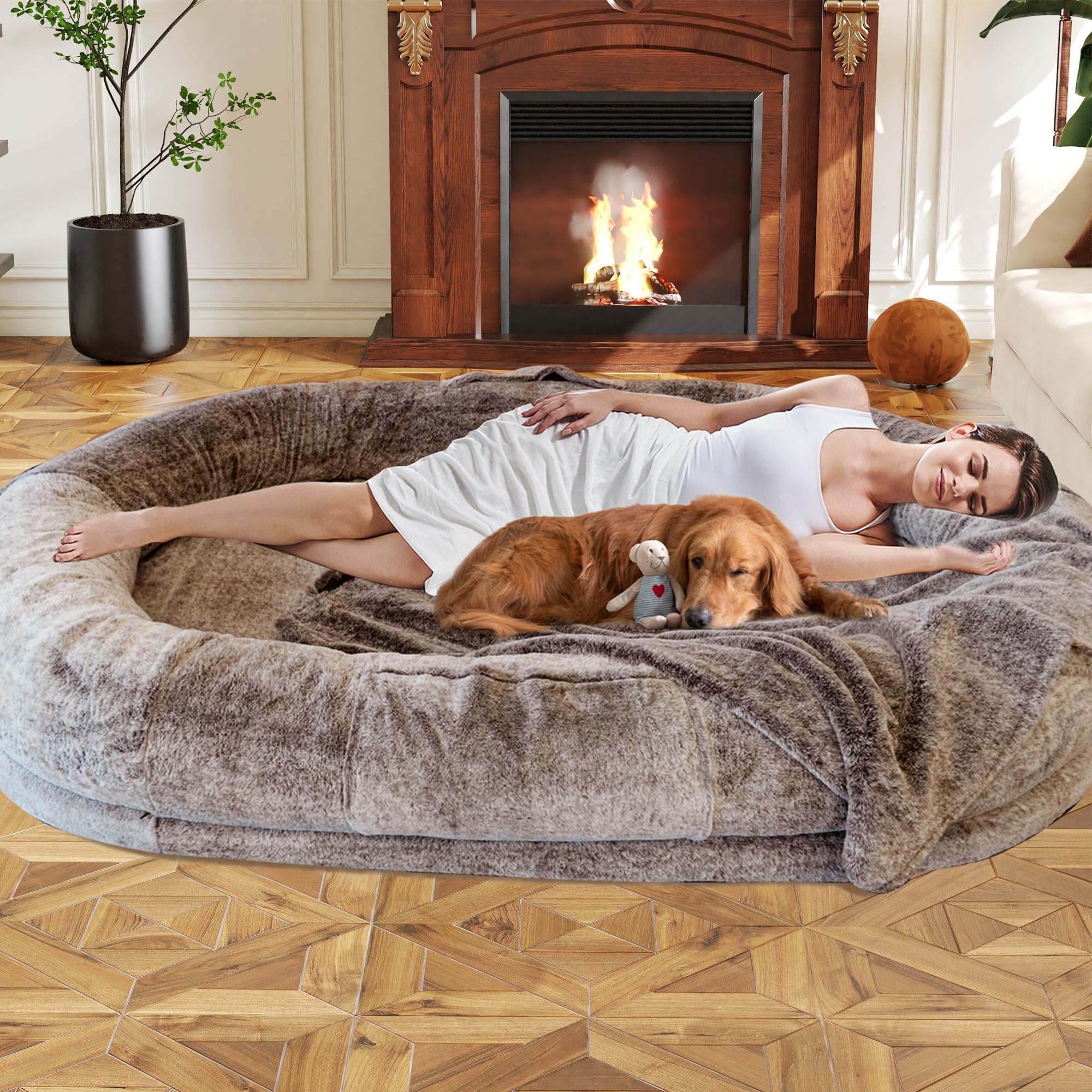 SENSWEET Human Dog Bed,72"x48"x11" Extra Large Human Dog