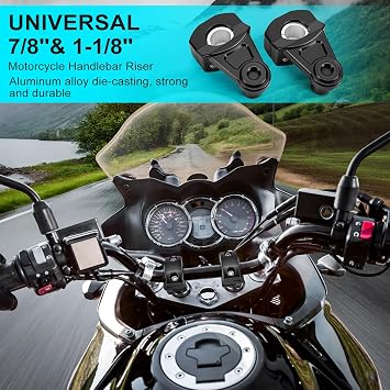 Motorcycle Handlebar Riser, 22 mm and 28 mm, Aluminium Alloy