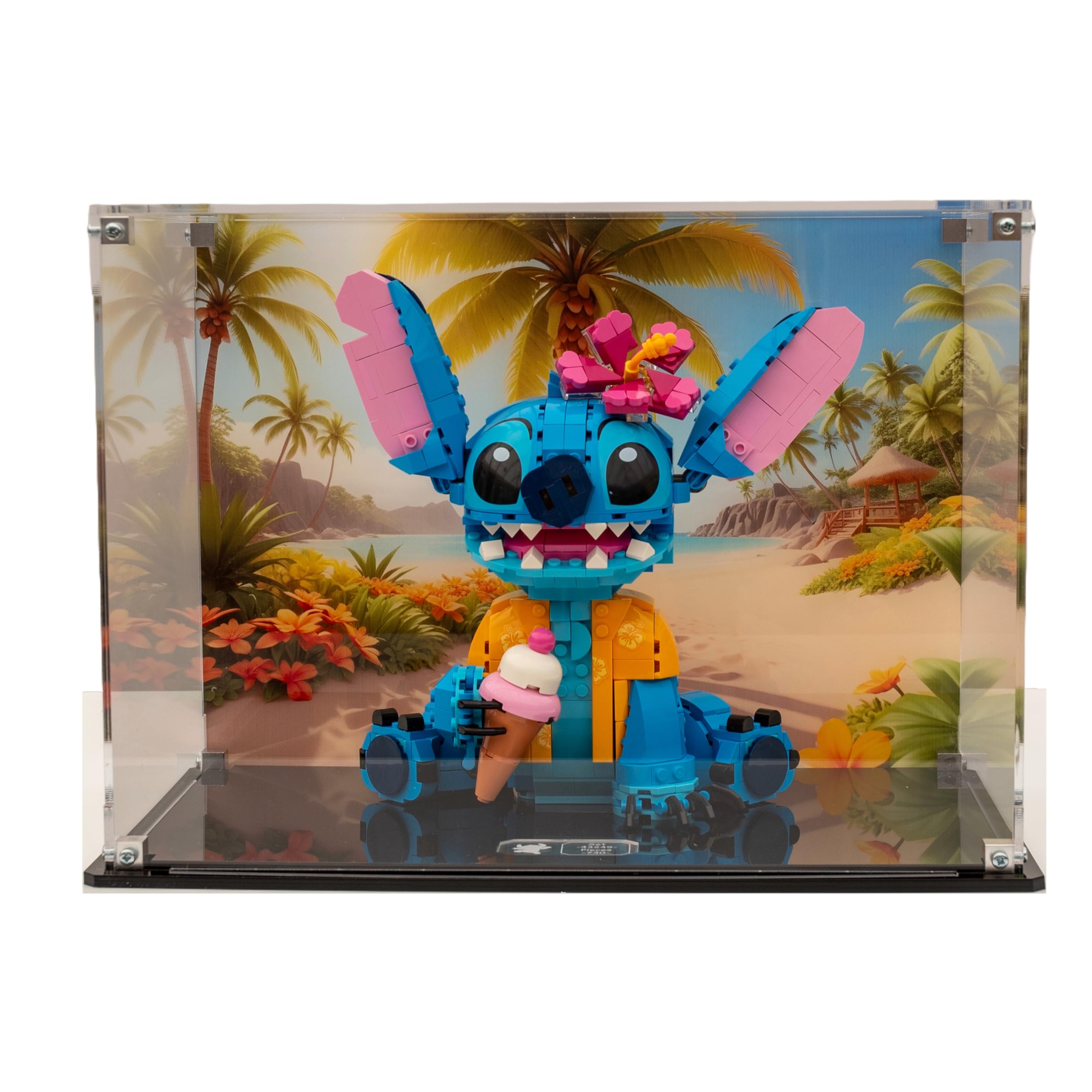 Acrylic Display Case compatible with LEGO® Stitch (43249) (Clear Back)