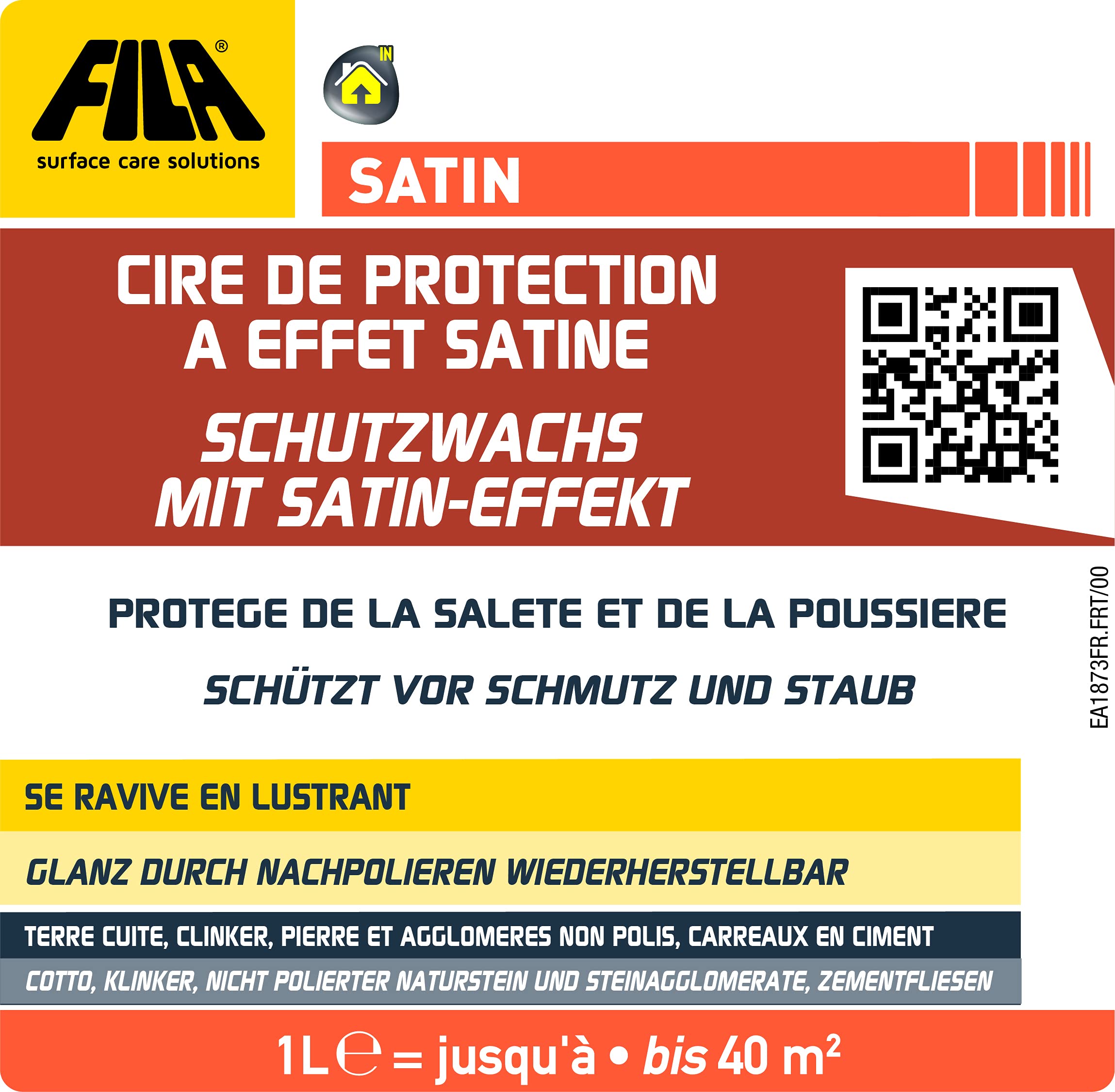 FILA Surface Care Solutions Cera de protección de efecto satinado para piedras naturales pulidas (caliza, pizarra, etc.), gres rojos, Clinker no esmaltados y diferentes tipos de terracota