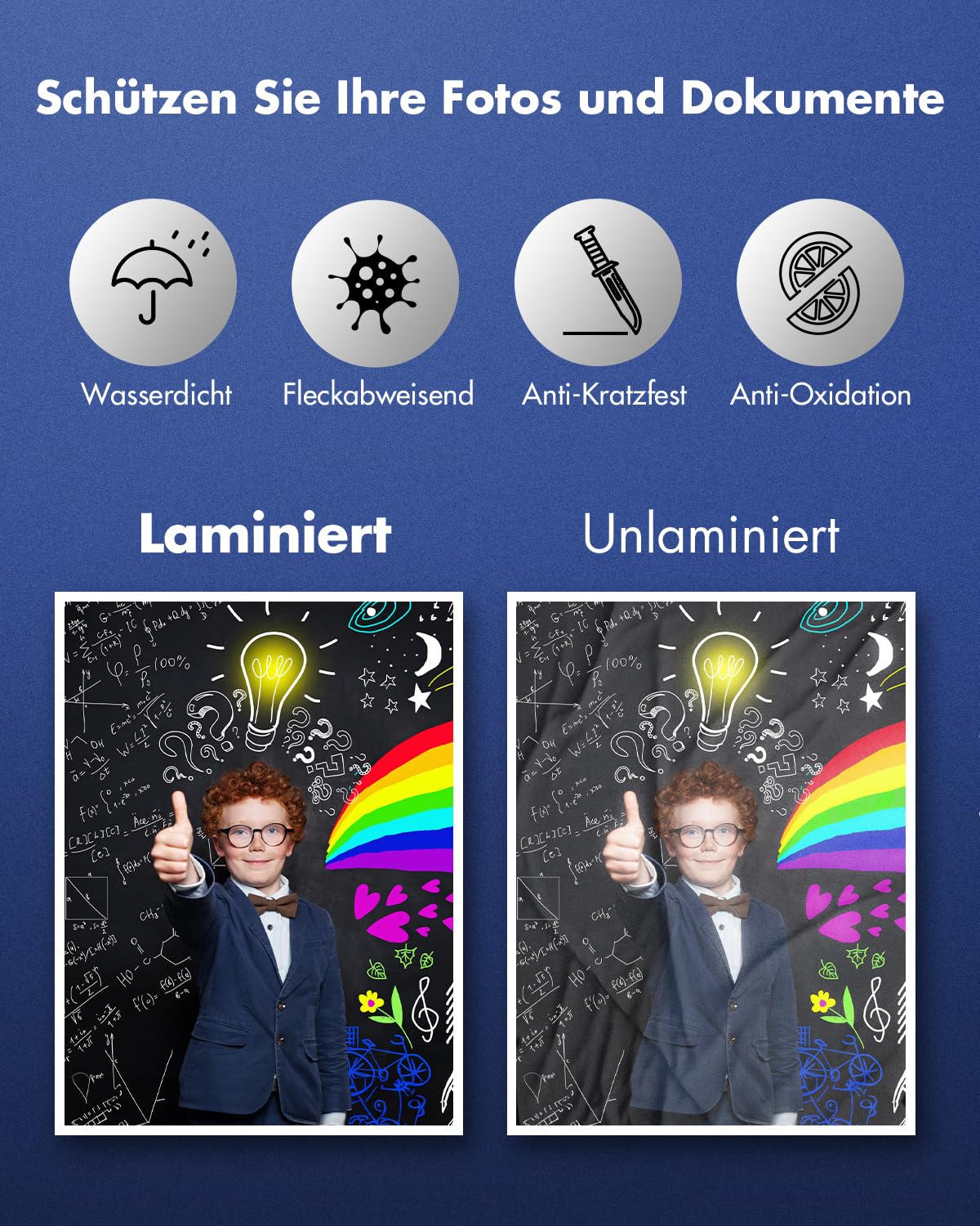 Laminiergerät, Laminiergerät A3 Laminiermaschinen mit Papierschneider und Laminierfolien A3 A4 A5 A6, Heiß und Kalt Laminiergerat für den Heimgebrauch Büro Schule Fotos (Laminiergerät a3+20PCS)