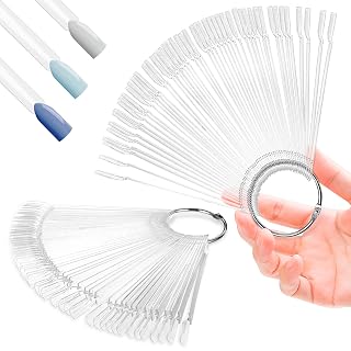 100Pcs Nail Polish Swatch Sticks for Acrylic - Practice Nails for Nail Art Natural Sticks Clear Gel Nail Polish Display Nails - Acrylic Nail Display Nail Swatch Clear Nail Tips Plastic Sticks