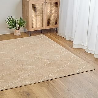 シャギーラグ マット カーペット 洗える ホットカーペット対応 滑り止め付き オールシーズン おしゃれ 185×185 モカ