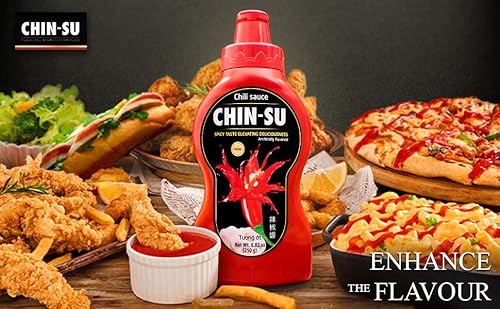 CHINSU Süße Sriracha-Chili-Sauce mit Tomate, CHIN-SU Original vietnamesische Chili-Sauce, Pizza-Sauce, Rippen-Chili-Knoblauch-Sauce, Salsa-Sauce, Spaghetti-Sauce, BBQ – 1 Packung 250 g