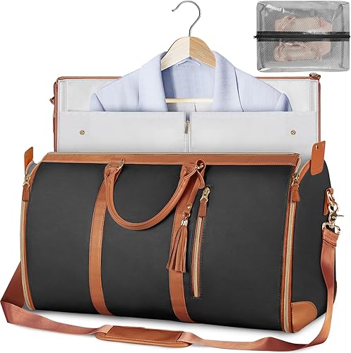 Miniatura 9 de Ytonet Bolsa de lona para ropa, bolsas convertibles para ropa de viaje para mujeres, bolsas de viaje resistentes al agua con bolsa para zapatos,