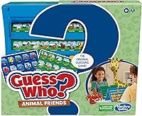 Hasbro Guess Who? Animal Friends Game for Kids 6+ - 48 Animals, Double-Sided Land/Water Sheets, Travel-Ready 2-Player Board Game