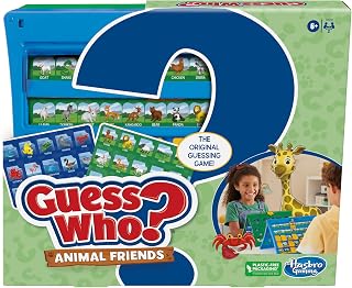 Hasbro Guess Who? Animal Friends Game for Kids 6+ - 48 Animals, Double-Sided Land/Water Sheets, Travel-Ready 2-Player Board Game