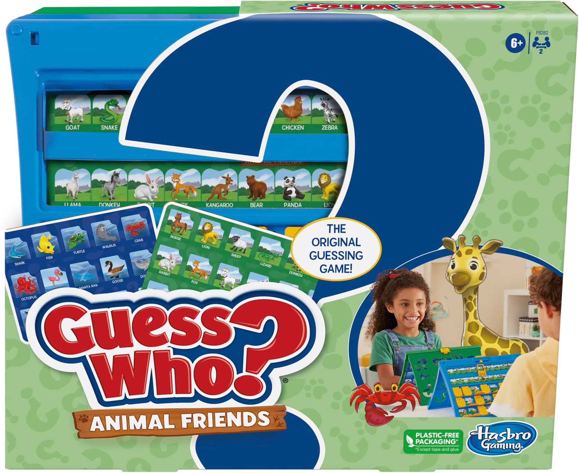 Hasbro Guess Who Animal Friends Board Game for Kids Ages 6+, Guess Who? Game with Animals, Includes 2 Double-Sided Animal Sheets (Amazon Exclusive)