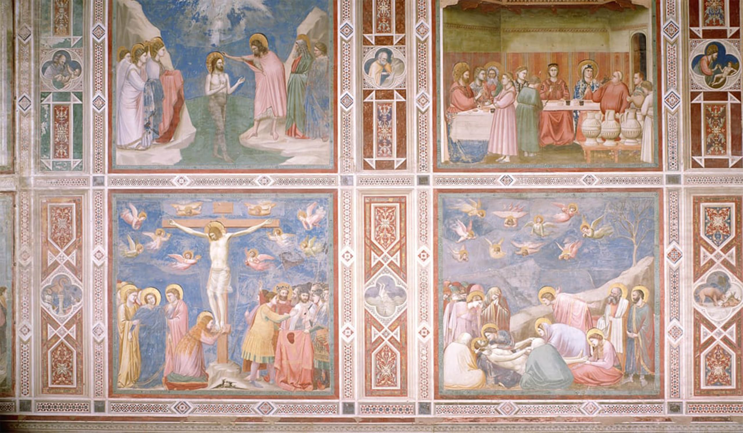 POSTERIIk Famous Print Pop Art Wall Art Graffiti View of the Lower and Middle Registers of the North Wall by Giotto Di Bondone Art Prints for Home Decor 60x90cm