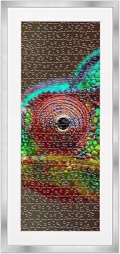 Miniatura 2 de Poster Palooza Marco de rompecabezas de 13 x 39 pulgadas, marco de madera plateado con paspartú (blanco) hecho para exhibir rompecabezas de 13 x 39