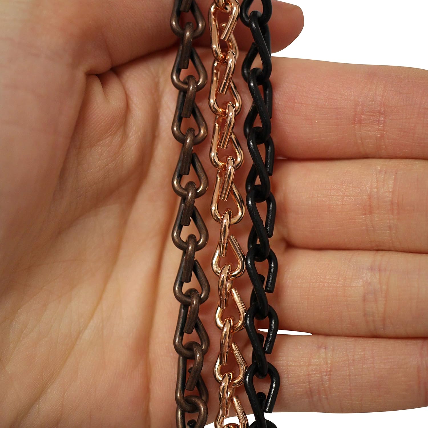 RCH Hardware CH-S51-16-BLK-164 14 Gauge Decorative Solid steel Double Jack Chain | 1 Reel/ 164'