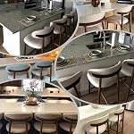 COLAMY Tabourets de comptoir de hauteur de bar 2, Tabourets de cuisine avec le dos, Mid Century Moderne rembourré, avec jambes en bois pour la salle à manger Kitchen Island, Beige