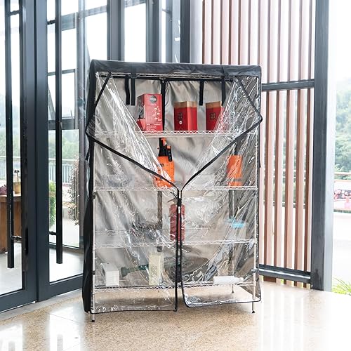 Miniatura 7 de Aacabo Cubierta de estante impermeable, cubierta de unidad de almacenamiento a prueba de polvo, cubierta protectora con cremallera, se adapta a