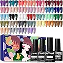 JODSONE 36 PCS Gel Nail Polish Set-32 Colors Gel Polish Kit Base Coat Glossy Matte and Glitter Top Coat Nail Polish Set Green Blue Red Pink Collection Gifts for Women