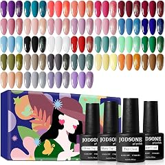JODSONE 36 PCS Gel Nail Polish Set-32 Colors Gel Polish Kit Base Coat Glossy Matte and Glitter Top