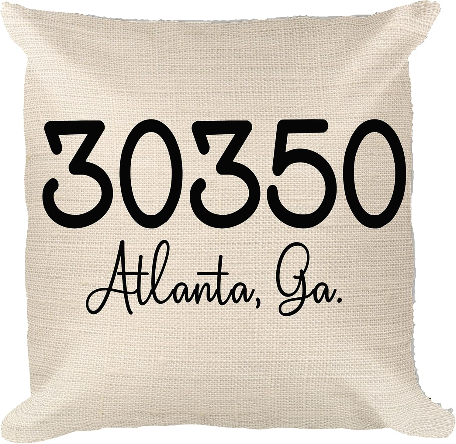 Personalized Zip Code City and State Throw Pillow | Postal Code | Farmhouse Custom Housewarming Gift | Wedding Gift | First Home 16x16 Linen (Pillow Cover + Insert)