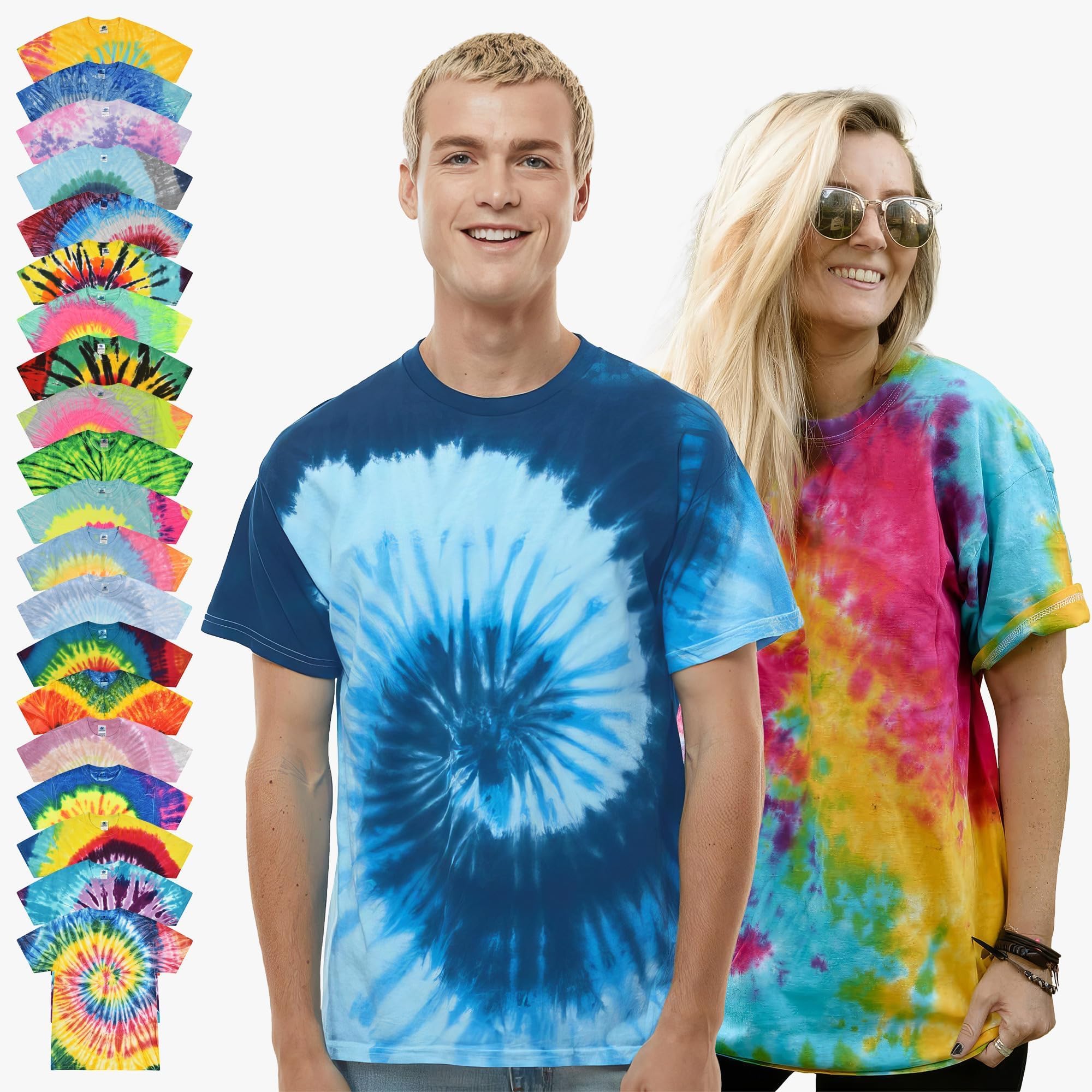 Unisex batik T-Shirt – Neon Rainbow Hippie Shirt dla kobiet i mężczyzn – strój festiwalowy w stylu lat 70. – Tie Dye tęczowa koszulka – bawełniana kolorowa koszulka męska S M L XL XXL 3XL 4XL 5XL