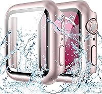 Vista 25 de Goton - Funda impermeable para Apple Watch 38 mm Series 3 2 1, protector de pantalla de vidrio templado, protección completa de policarbonato duro